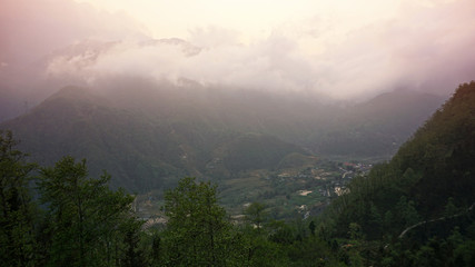 sunset in the mountains