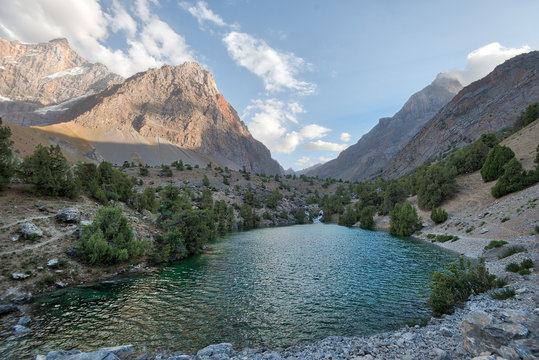 Alaudin Lake in the Fann Mountains, taken in Tajikistan in August 2018 taken in hdr © Lukas