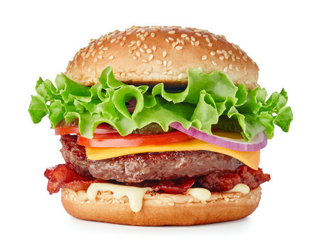 Hamburger Isolated On White Background