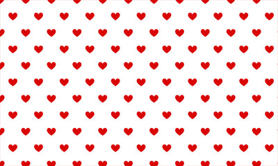 Small red hearts on white background seamless pattern for Valentine's Day