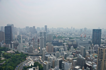 Aerial view of Tokyo skyline, Japan