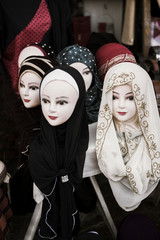 Mannequins wearing the veil