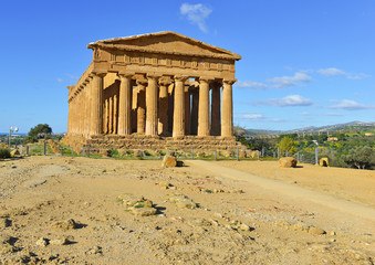 Fototapeta na wymiar Ancient Greek Temples Concordia in Agrigento Sicily