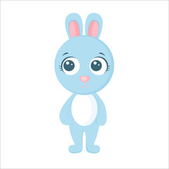 Cute little bunny baby isolated on white background. Vector illustration