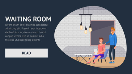 Waiting Room. Employment Business Interview. Flat