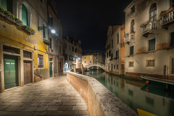 street in Venice late at night