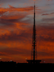 tower at sunset