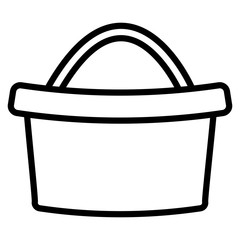 cute basket isolated icon