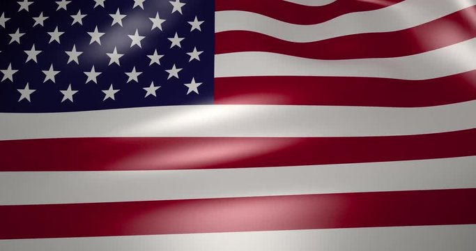 Flag of United States of America in the wind. High quality 4K resolution 3d render.