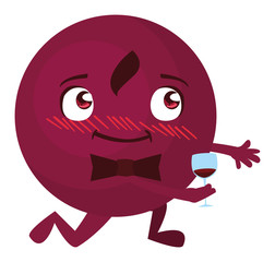 gentleman emoticon with bowtie and wine cup