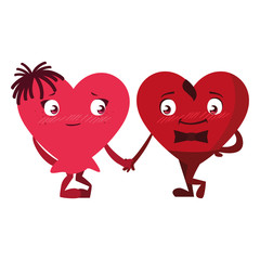 hearts couple emoticons characters
