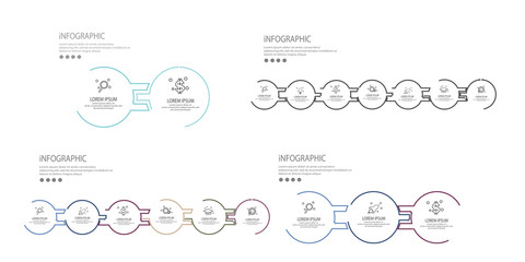 circle outline Business infographics template vector