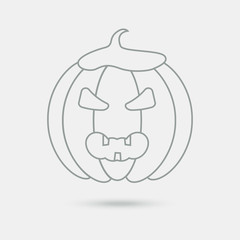 Pumpkin face. Halloween party cartoon vector art
