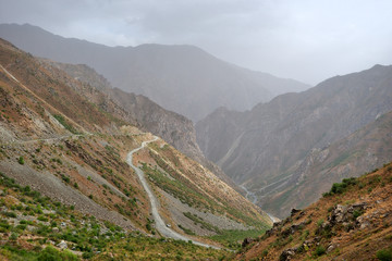 Crossing Khaburabot Pass on the Pamir Highway, taken in Tajikistan in August 2018 taken in hdr