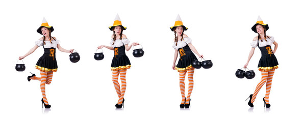 German girl in traditional festival clothing