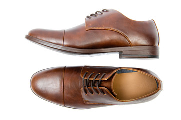 Brown shoes isolated on white background