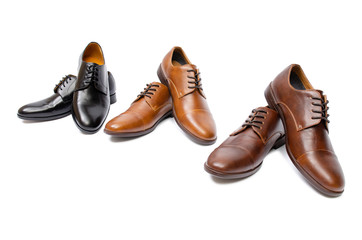 Selection of shoes isolated on white background