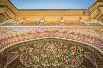 Obraz premium Amber fort (Public place) : The Beautiful architecture in (Pink City) Jaipur, Rajasthan, India