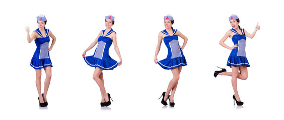 Woman sailor in marine concept