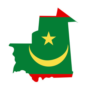 recommend clip art: map of Mauritania - flag