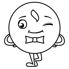 happy gentleman emoticon with bowtie