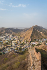 Obraz premium Amber fort : The Beautiful architecture in (Pink City) Jaipur, Rajasthan, India