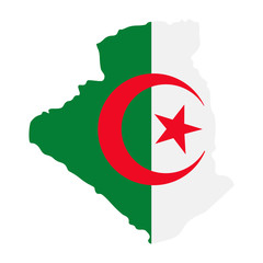 map of Algeria - flag