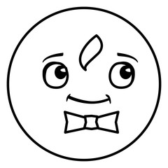 happy gentleman emoticon with bowtie