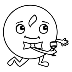 gentleman emoticon with bowtie and wine cup