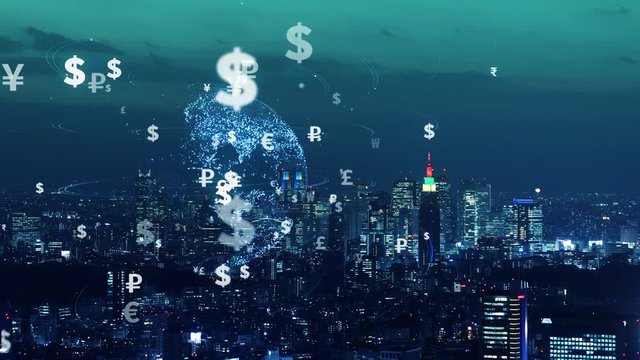 Financial technology concept. FinTech. Foreign exchange.
