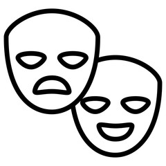 theatrical masks isolated icon