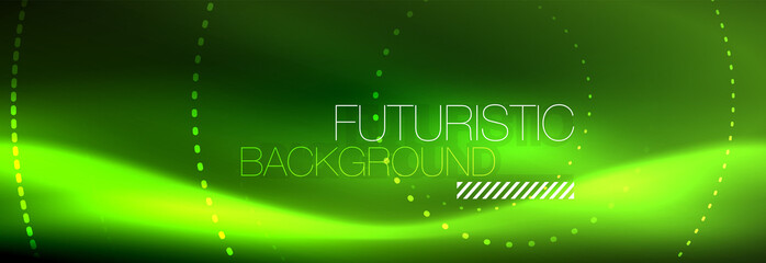 Green neon dotted circles background