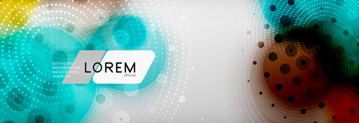 Background abstract - blurred dotted color circle shape, techno bubbles