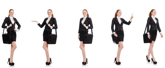 Fototapeta premium Businesswoman with handbag isolated on white