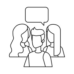 Obraz premium group of people with speech bubble characters