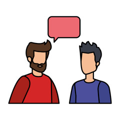 couple of men with speech bubble