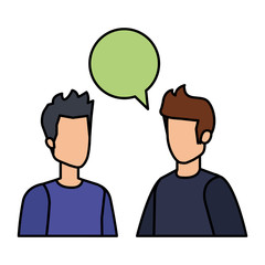 couple of men with speech bubble