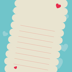 cute Love Letter with hearts