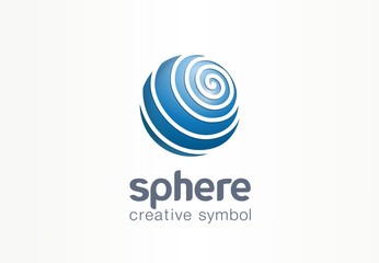 Sphere creative internet symbol concept. Globe communication network abstract web business logo. Digital earth data, social media technology icon.