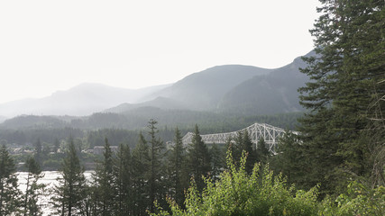 morning bridge in the mountains