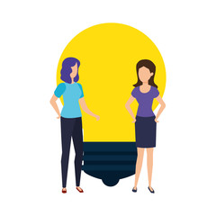 Fototapeta premium bulb light with business person