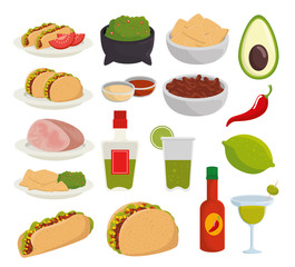 set traditional mexico food to celebration event