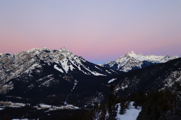 Sunrise view from Tunnel Mountain, The Banff National Park, Alberta, Canada, Rocky Mountains, Canadian Rockies, winter