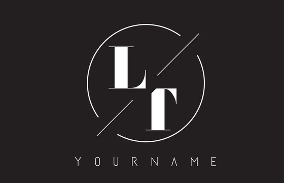 LT Letter Logo with Cutted and Intersected Design