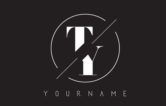 TY Letter Logo with Cutted and Intersected Design