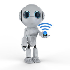 robot with blue wi-fi