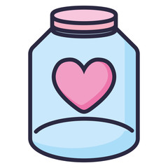 cute mason jar with love hearts