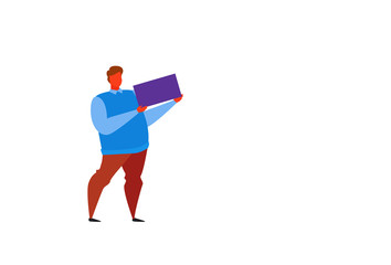 businessman holding document folder male office worker business man wearing casual clothes standing pose full length character flat horizontal isolated