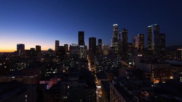 Los Angeles Skyline Day To Night Timelapse 4k