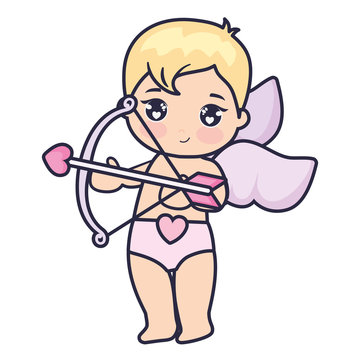little cupid baby with arrow and bow
